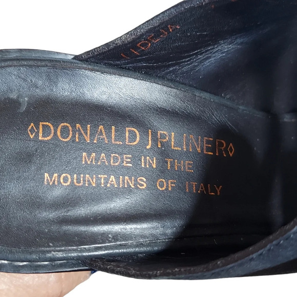 Donald J Pliner Black Suede Strappy Buckled Heeled Sandals‎ Mules - Picture 6 of 15